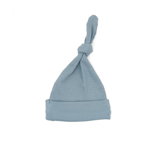 RIBBED KNOT HAT BLUE