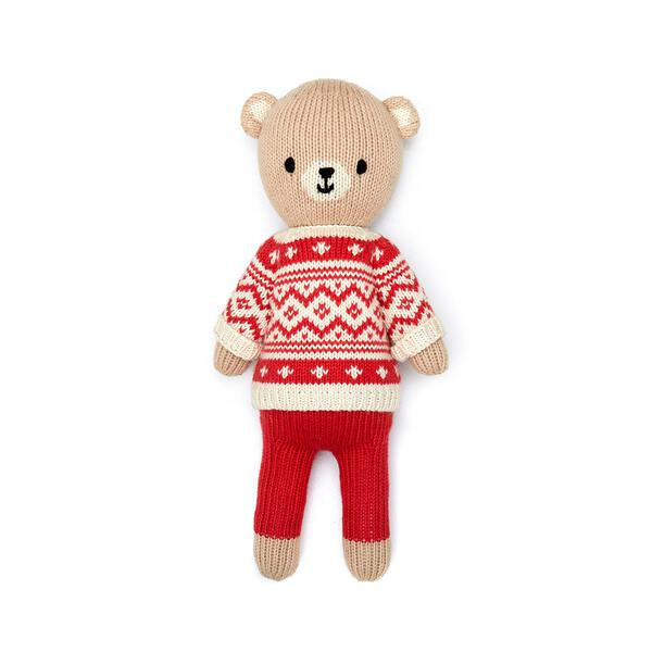 Bear with sweater 11¨ Beige & red