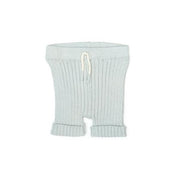 KNITTED SHORT Light blue solid