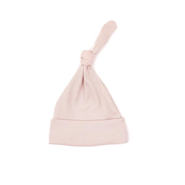 RIBBED KNOT HAT SHELL PINK