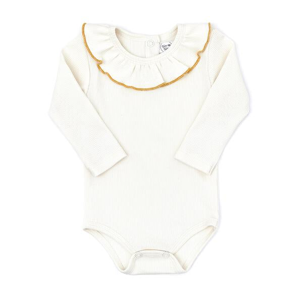 Ruffle Bodysuit Natural & ochre