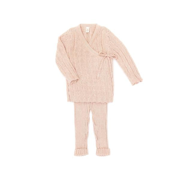 POINTELLE KIMONO SET Shell pink marl