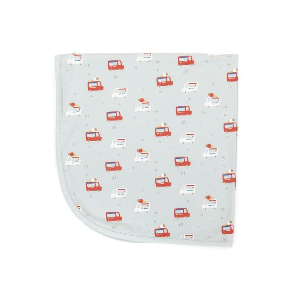 Blanket Light blue cars - pima cotton