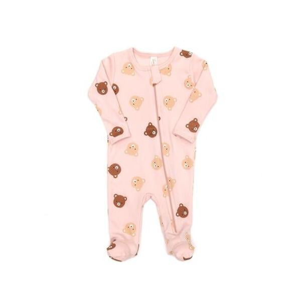 Zip footie Pink bear