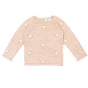 Pompon Sweater Pima Cotton Shell pink marl