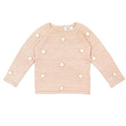 Pompon Sweater Pima Cotton Shell pink marl