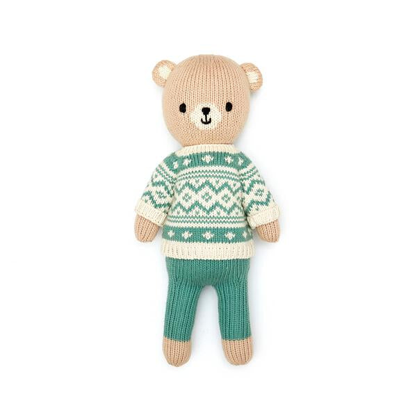 Bear with sweater 11¨ Beige & green