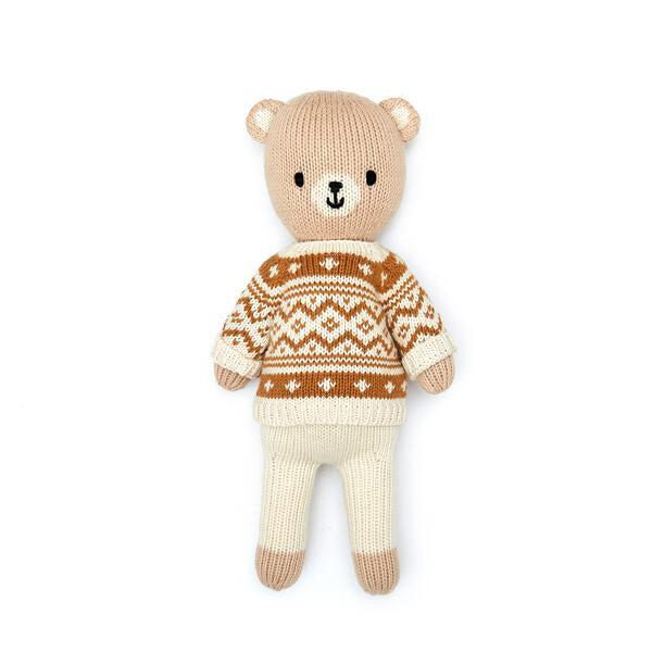 Bear with sweater 11¨ Beige & tobacco
