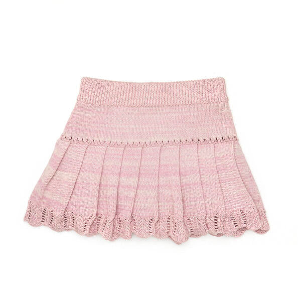 Knitted Skirt pima cotton Fondant pink marl