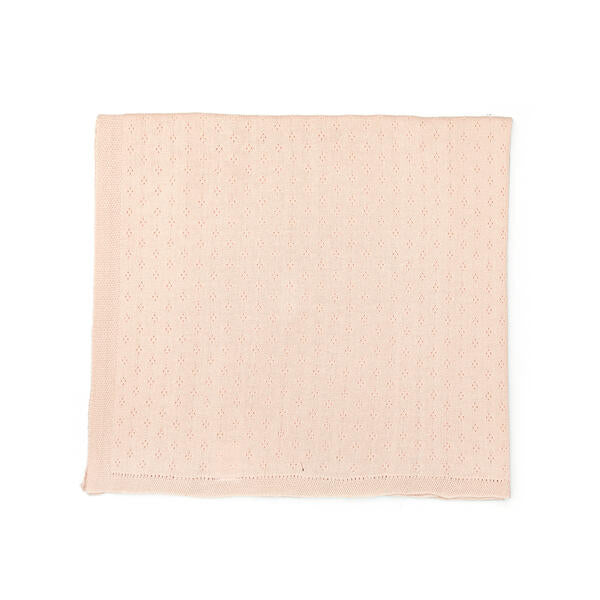 KNITTED BLANKET BABY PINK