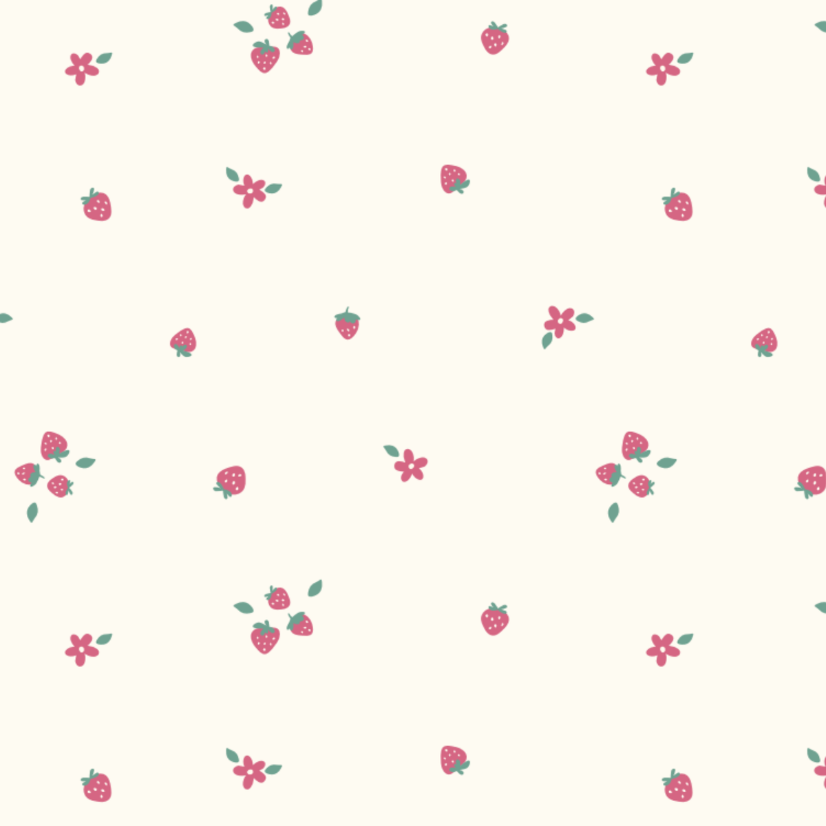 Pointelle Pant Natural Strawberries - Cotton