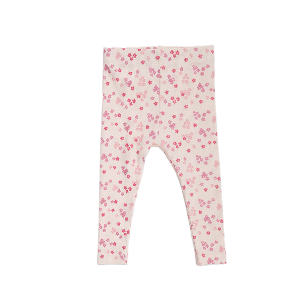 Floweret Baby pink Ribbed Leggins