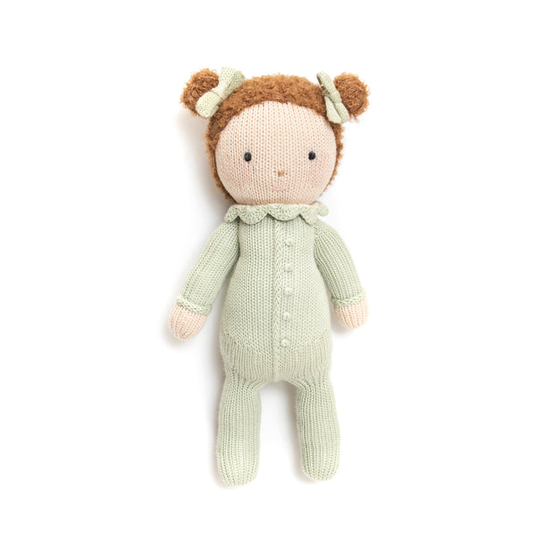 Baby Emily doll light green 11"