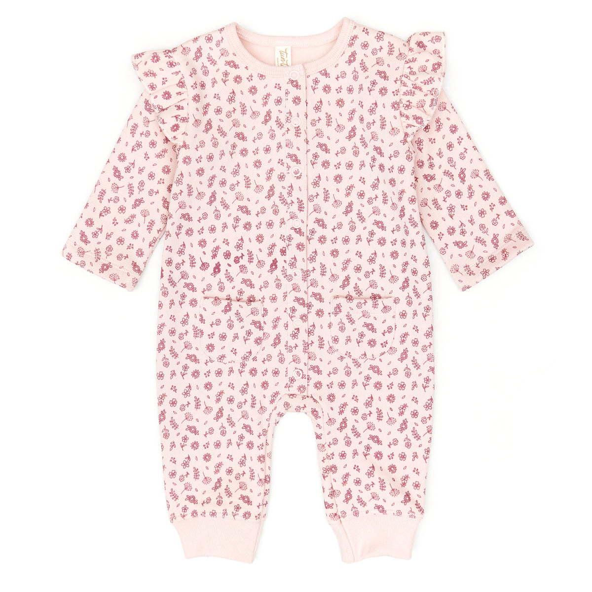 Ruffle jumpsuit - Rose flowers - cotton