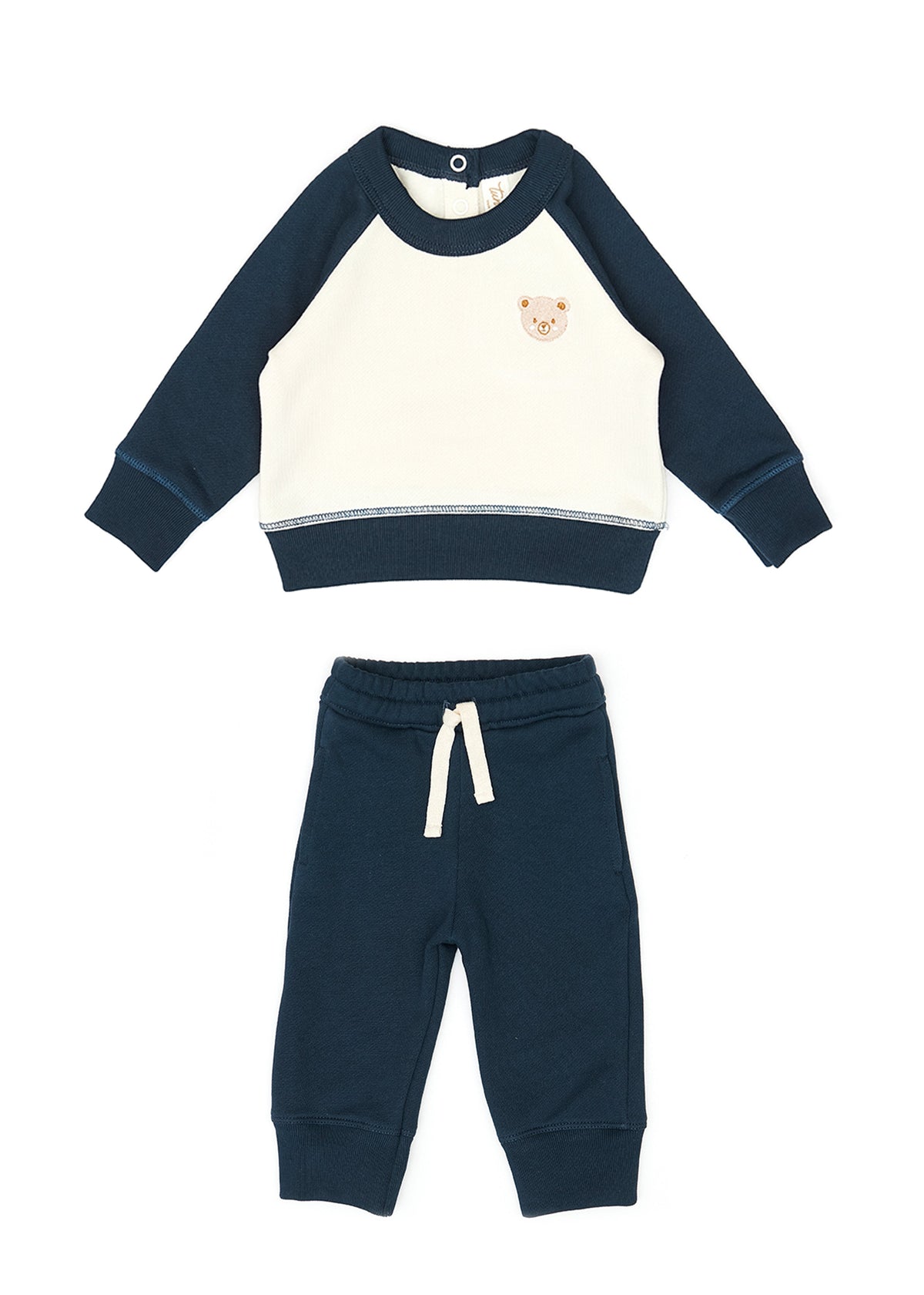 Set Aspen pullover + Bobby pant - Navy & white swan - cotton