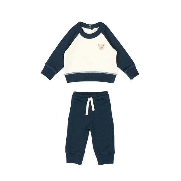 Set Aspen pullover + Bobby pant - Navy & white swan - cotton