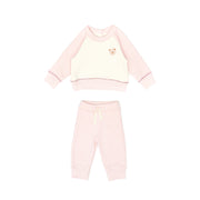 Set Aspen pullover + Bobby pant - Rose & white swan - cotton