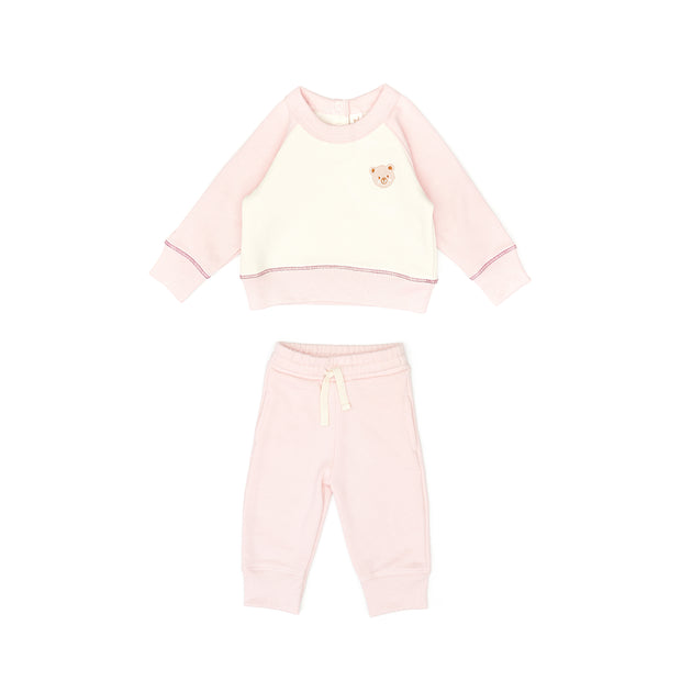 Set Aspen pullover + Bobby pant - Rose & white swan - cotton