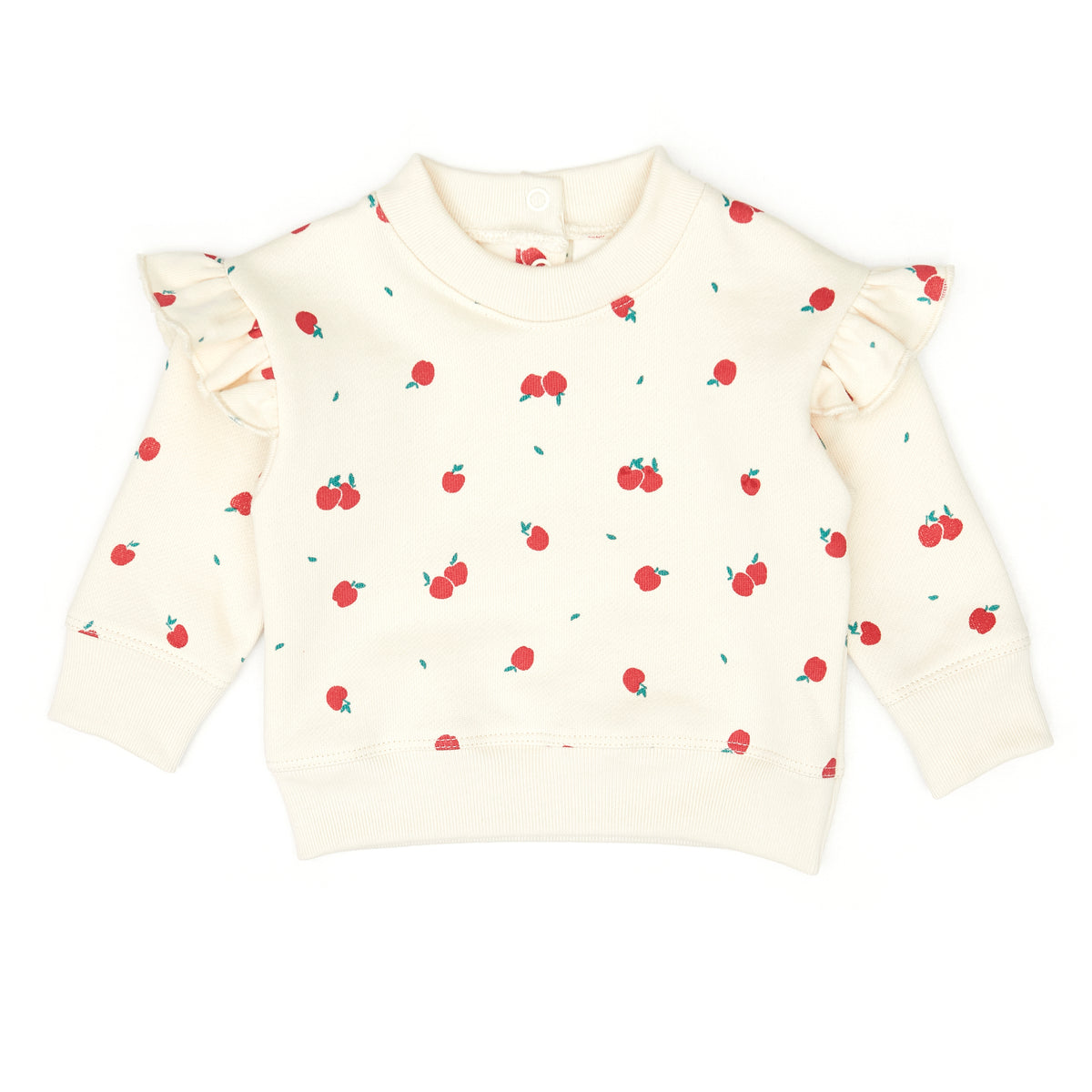 Set Ruffle pullover + Bobby pant - White swan apples - cotton