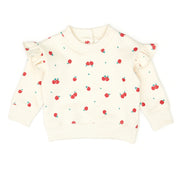 Set Ruffle pullover + Bobby pant - White swan apples - cotton