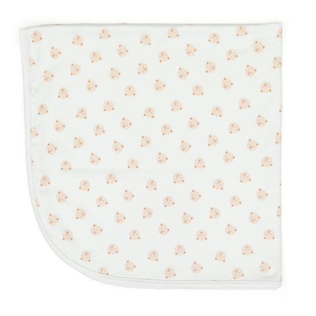 Blanket - Light blue bears - pima cotton