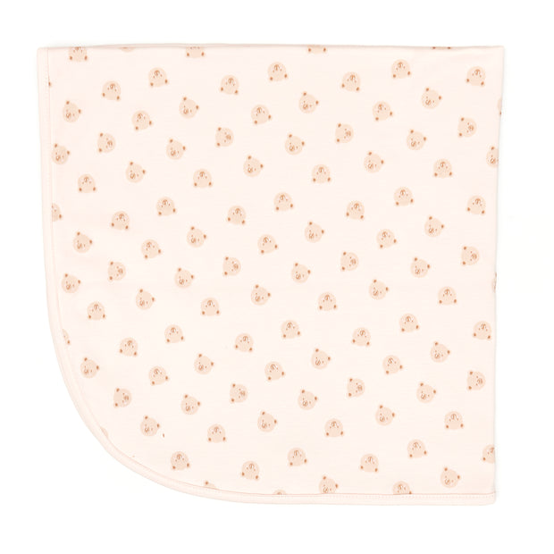 Blanket - Pink bears - pima cotton