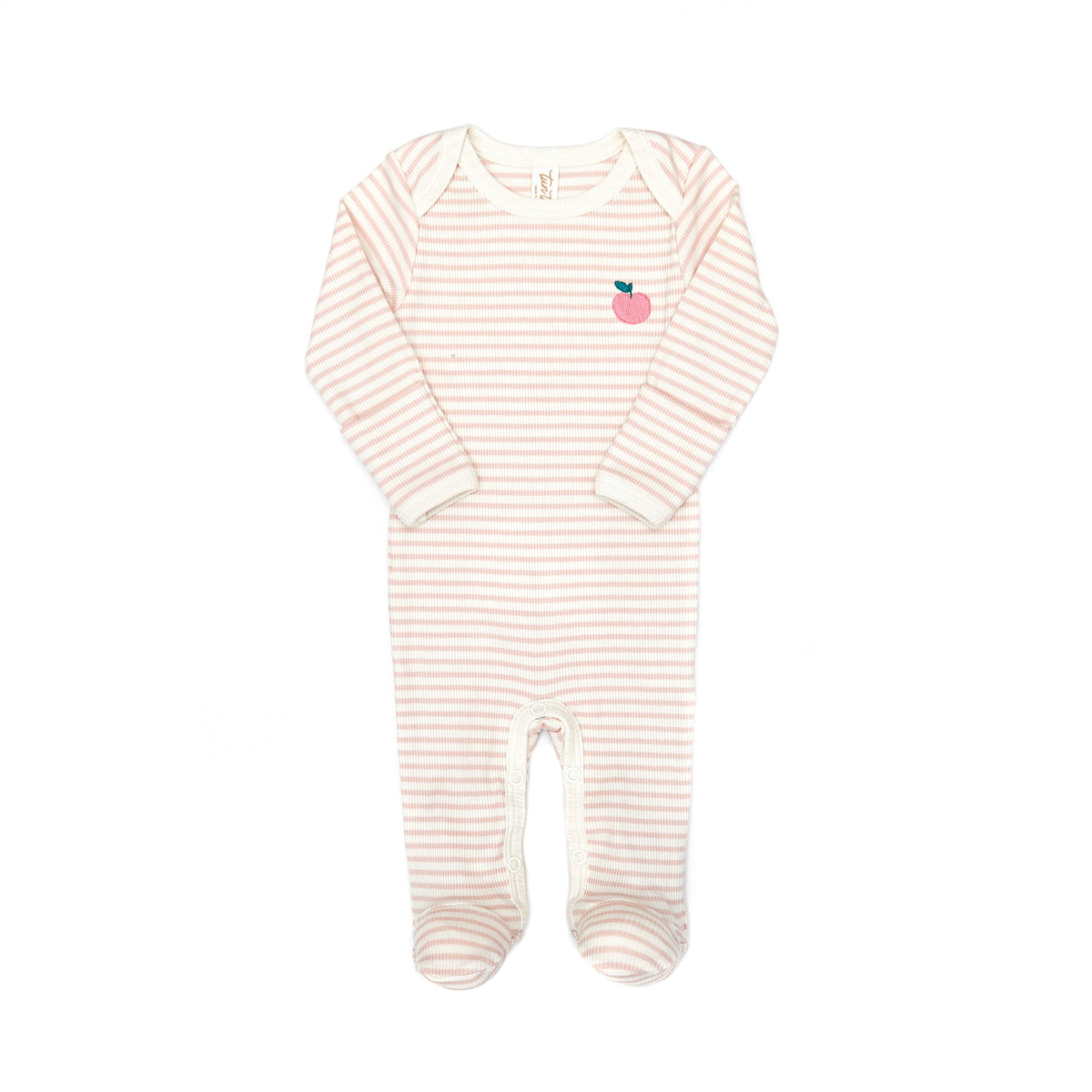 Lap Shoulder Footie Shell pink stripes