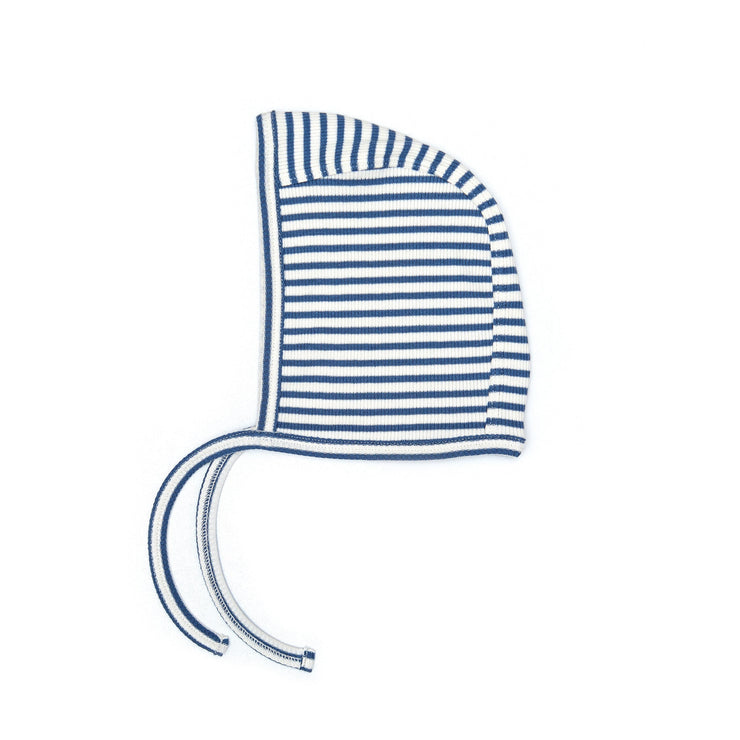 Henley Footie + Ribbed Bonnet Blue stripes