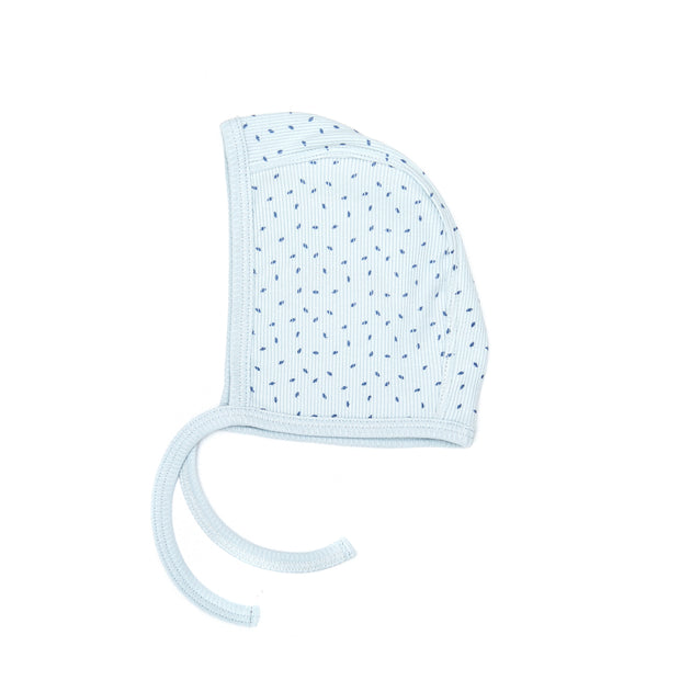 Ribbed Bonnet Light Blue Leaves