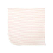 Ruffle Footie + Ribbed Bonnet + Blanket Shell pink stripes