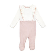 Ciara Romper + Ribbed Bonnet + Ribbed Blanket Natural & Shell pink