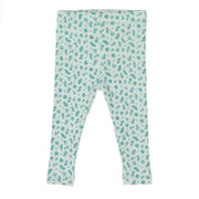 Set Ruffle top + Ribbed pant - Jade flowers - cotton