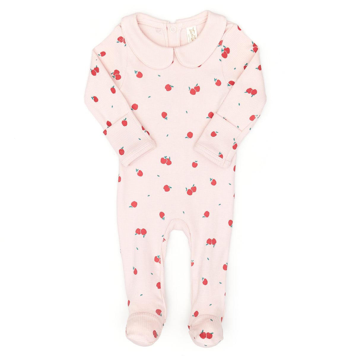 Luna footie - Rose apples - cotton