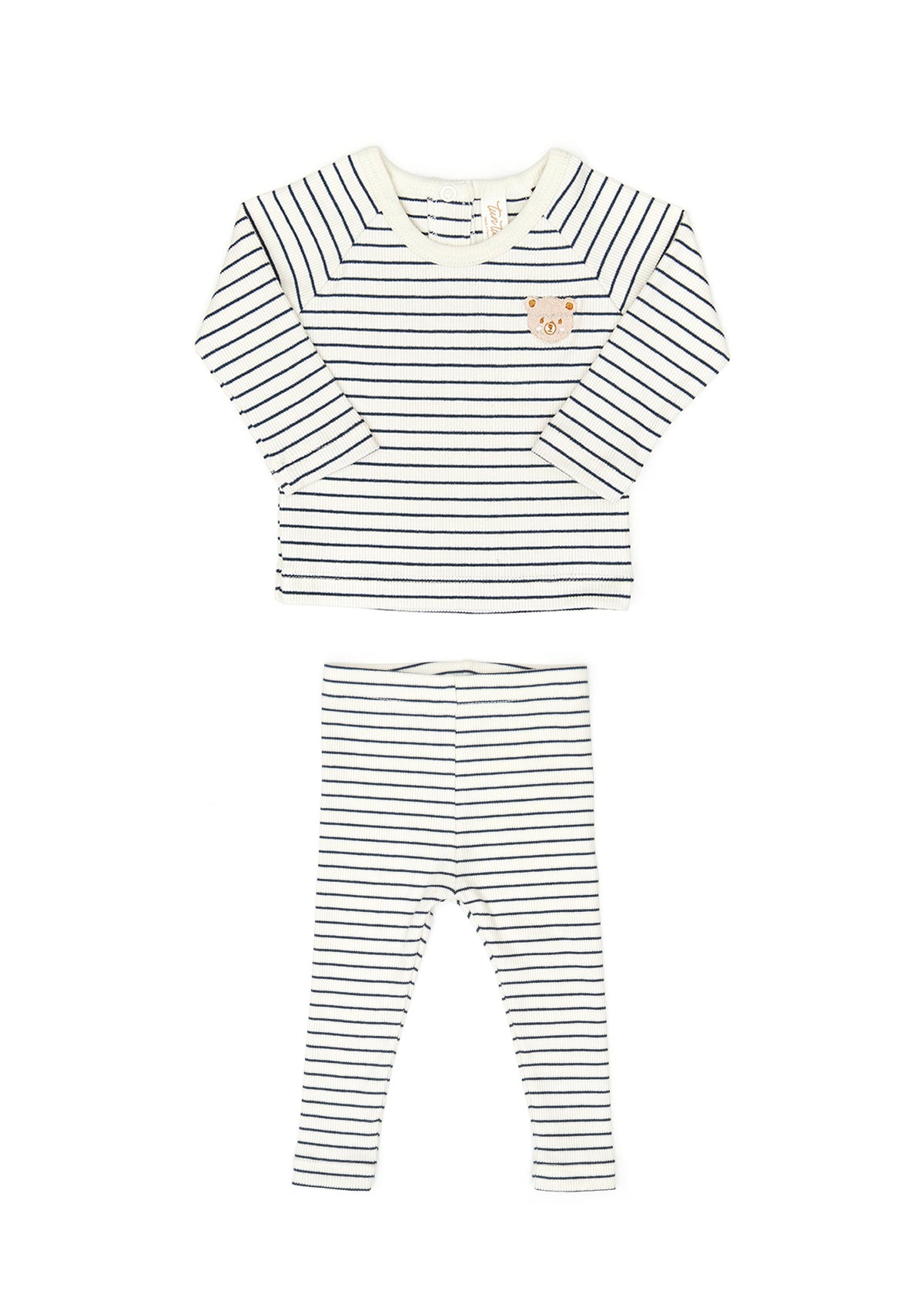 Set Casey top + Ribbed pant - Navy stripes - cotton