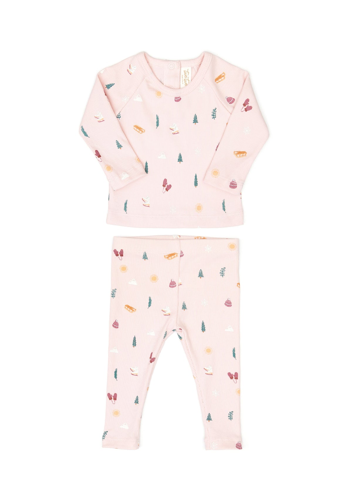 Set Casey top + Ribbed pant - Rose winter - cotton