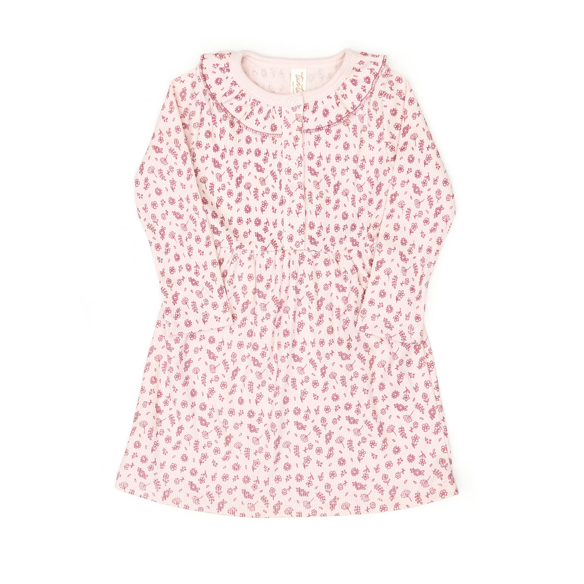 Ruffle dress - Rose flowers - cotton