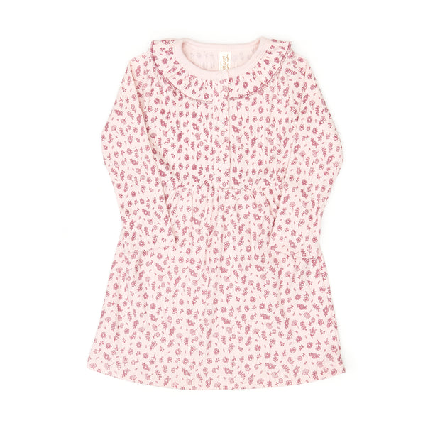 Ruffle dress - Rose flowers - cotton