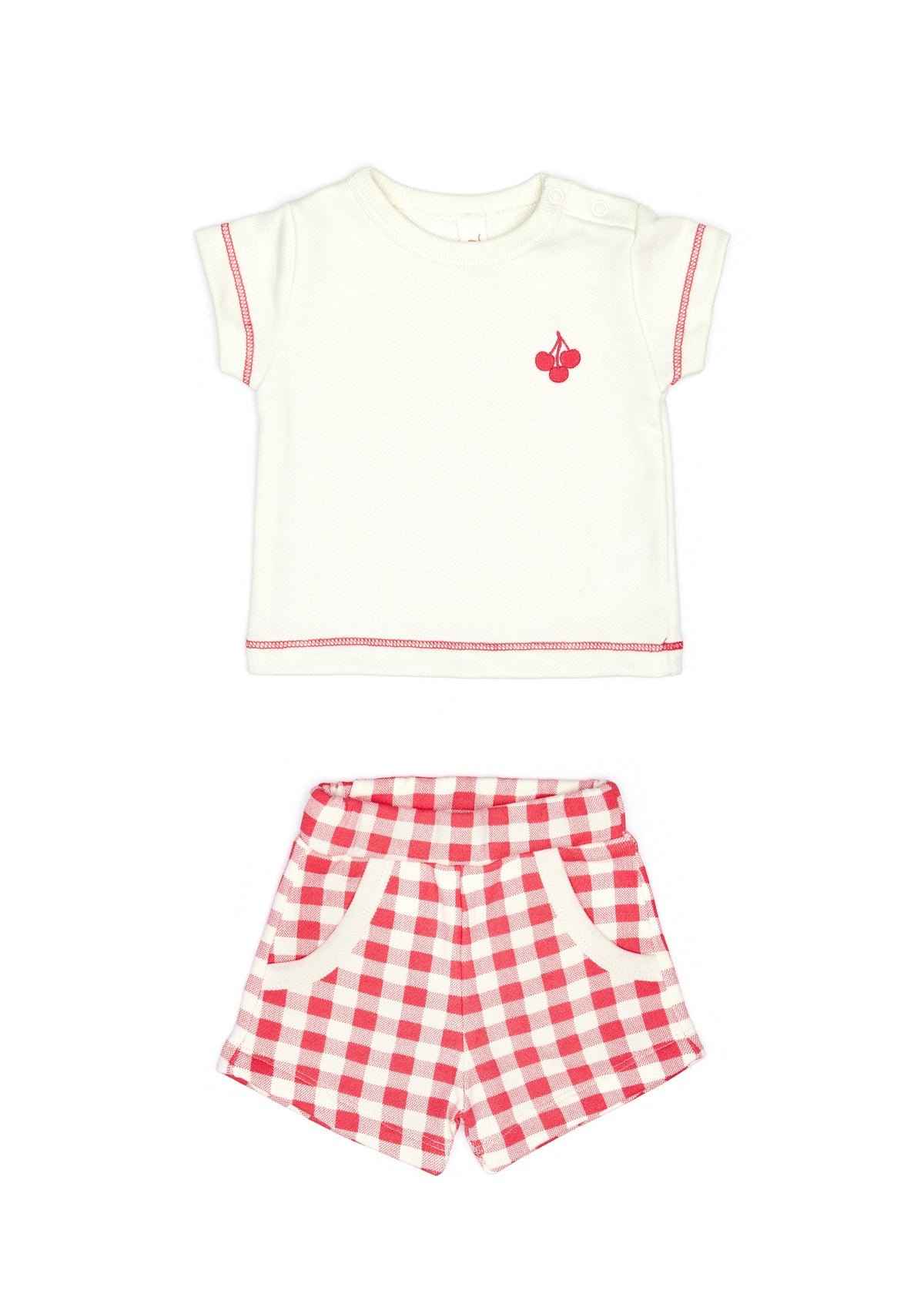 Set Top + short Natural & Strawberry