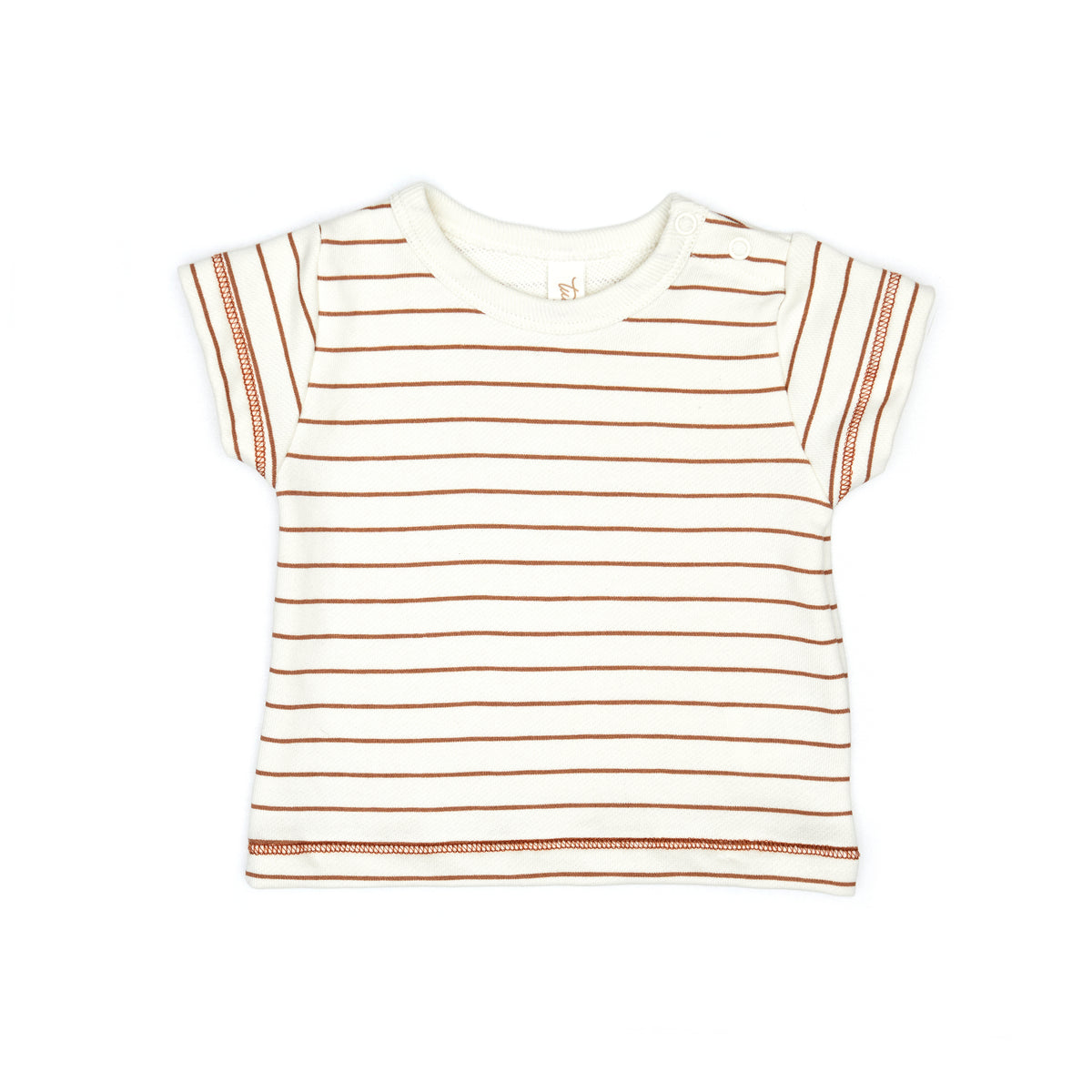 Set Top + short Pecan brown stripes