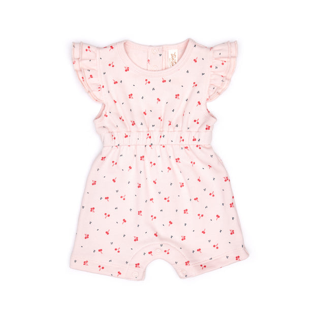 Ruffle romper Crytal pink little cherries