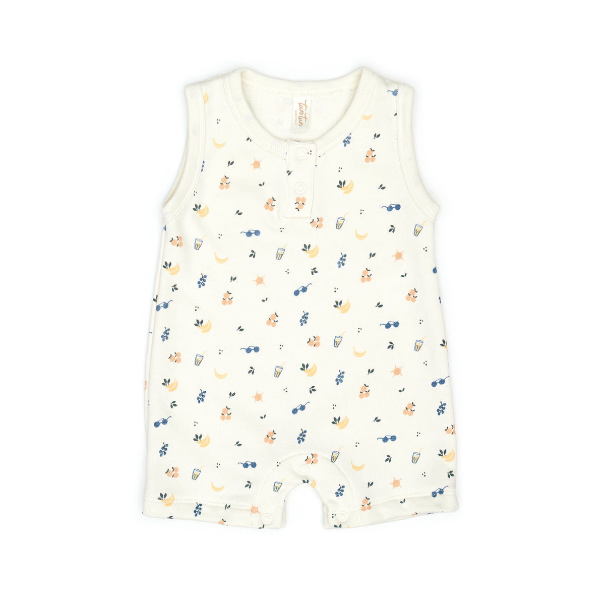 Sleeveless romper Natural picnic