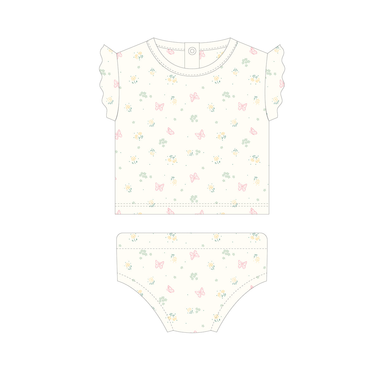 Matilde set Natural butterflies