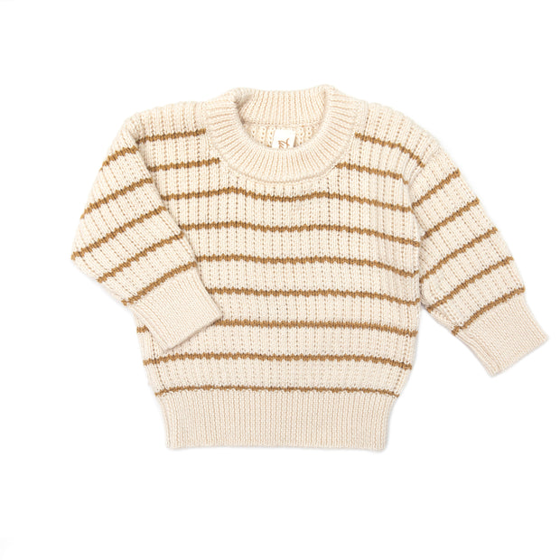 Stripes Sweater Pima Cotton Natural & gold