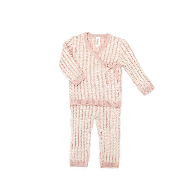 Dominique Kimono Set + Bonnet + Blanket Pima Cotton Pink