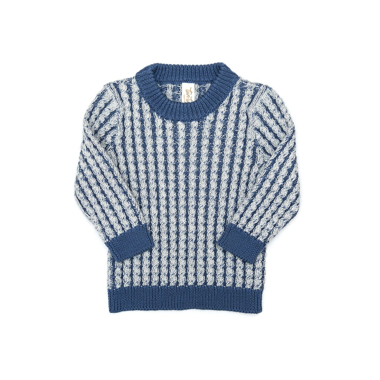 Sweater Dominique Pima Cotton Blue & natural