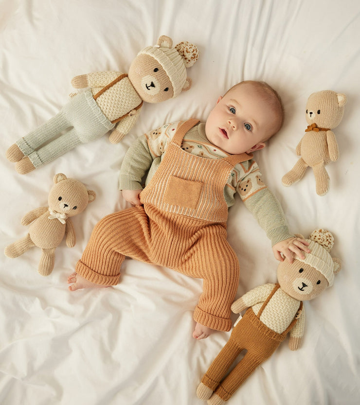 Bear Sweater Pima Cotton Light green & natural