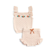 Embroidered Set Baby pima cotton pink