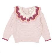 Multicolor Ruffle Sweater - Rose - pima cotton