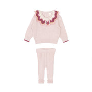 Set Multicolor Ruffle Sweater + Leggins - Rose - pima cotton