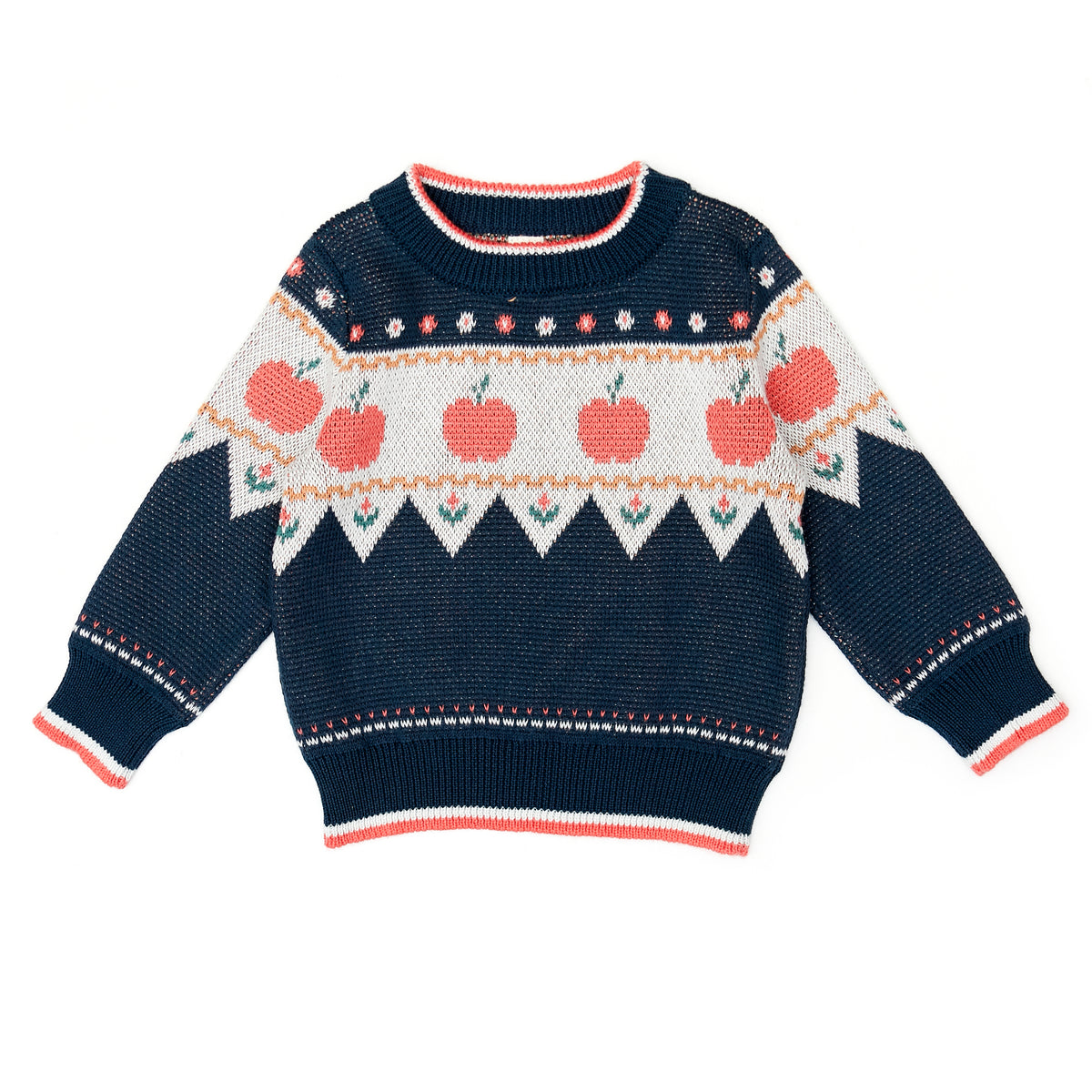 Apple Sweater - Navy - pima cotton